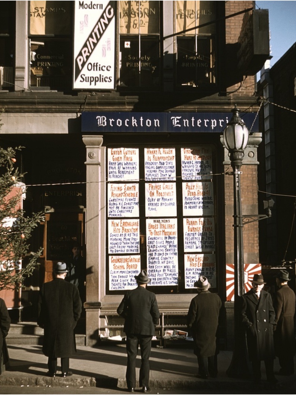 1940 WWII Brockton Enterprise Newspaper Window Headlines 8x10 Glossy Photo Print